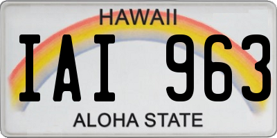HI license plate IAI963