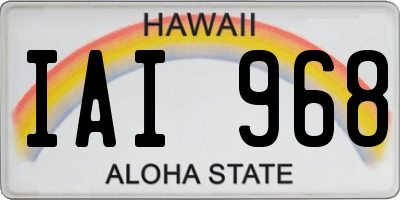 HI license plate IAI968