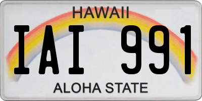HI license plate IAI991