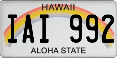 HI license plate IAI992