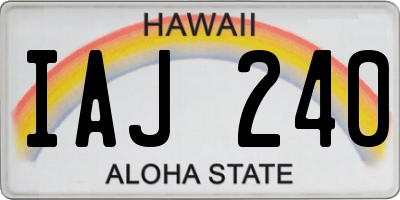 HI license plate IAJ240