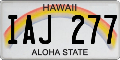 HI license plate IAJ277