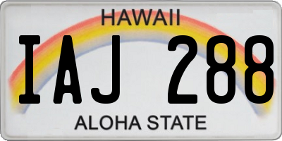 HI license plate IAJ288
