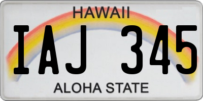 HI license plate IAJ345