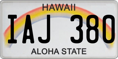 HI license plate IAJ380