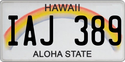 HI license plate IAJ389