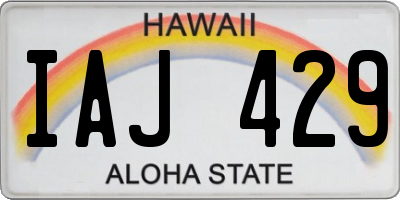 HI license plate IAJ429