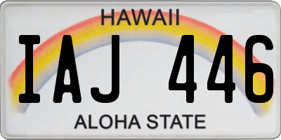 HI license plate IAJ446