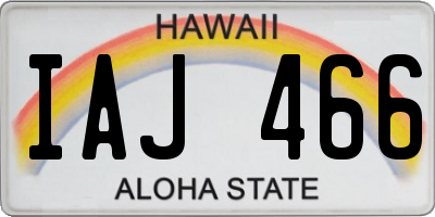 HI license plate IAJ466