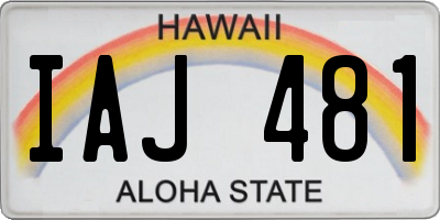 HI license plate IAJ481