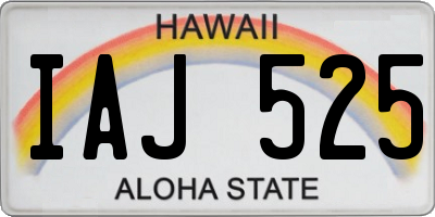 HI license plate IAJ525
