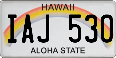 HI license plate IAJ530