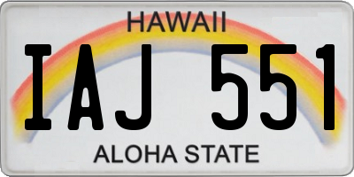 HI license plate IAJ551