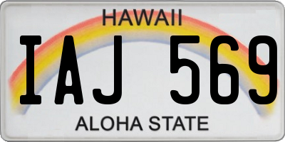HI license plate IAJ569
