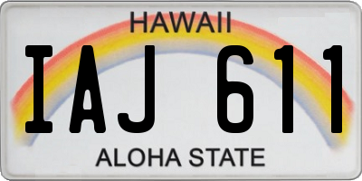 HI license plate IAJ611