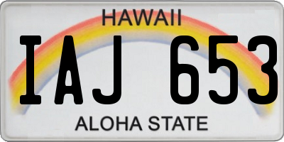 HI license plate IAJ653
