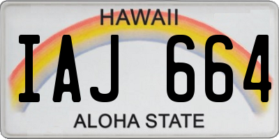 HI license plate IAJ664