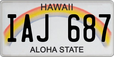 HI license plate IAJ687