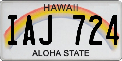 HI license plate IAJ724