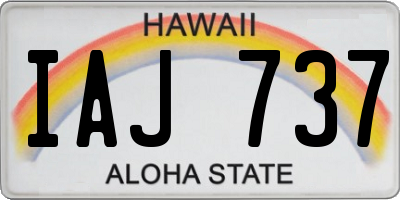 HI license plate IAJ737