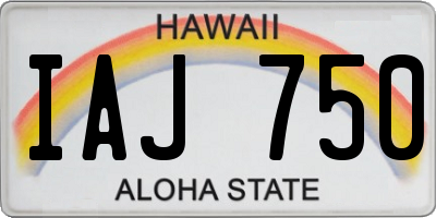 HI license plate IAJ750