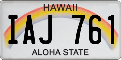HI license plate IAJ761