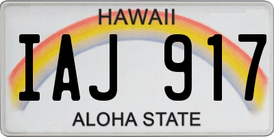 HI license plate IAJ917