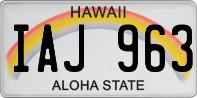HI license plate IAJ963