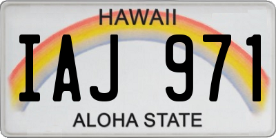 HI license plate IAJ971
