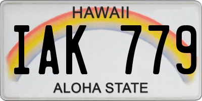 HI license plate IAK779