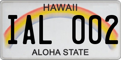 HI license plate IAL002