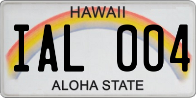 HI license plate IAL004