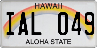HI license plate IAL049