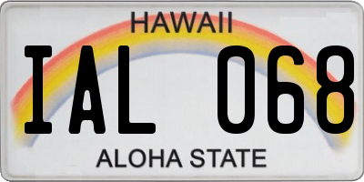 HI license plate IAL068