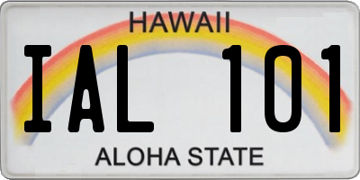 HI license plate IAL101