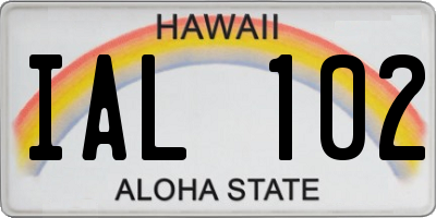 HI license plate IAL102