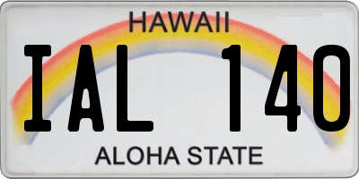 HI license plate IAL140