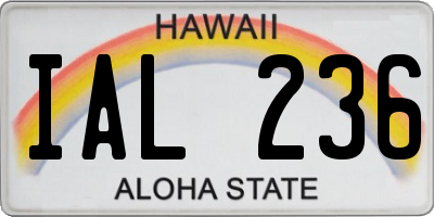 HI license plate IAL236