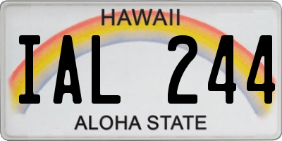 HI license plate IAL244