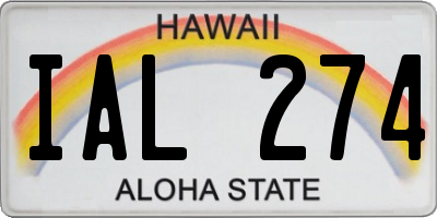 HI license plate IAL274