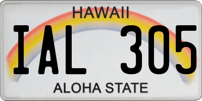 HI license plate IAL305