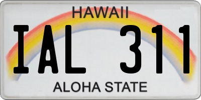HI license plate IAL311