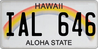HI license plate IAL646