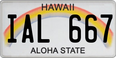 HI license plate IAL667