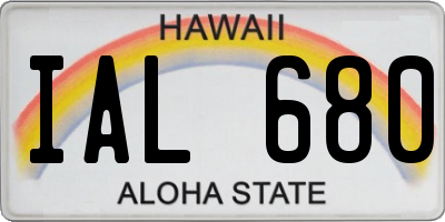 HI license plate IAL680