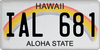 HI license plate IAL681