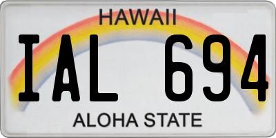 HI license plate IAL694