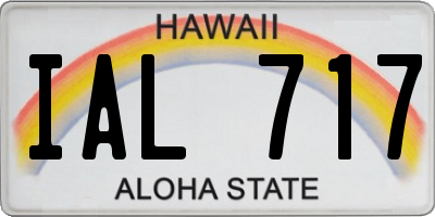 HI license plate IAL717