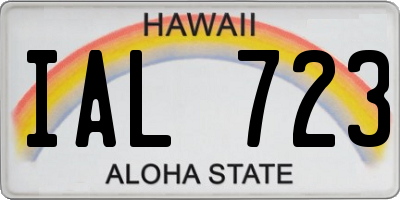 HI license plate IAL723
