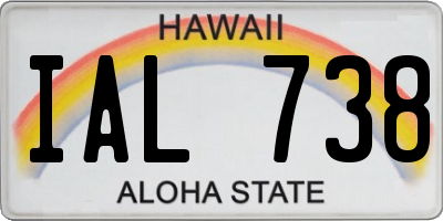 HI license plate IAL738